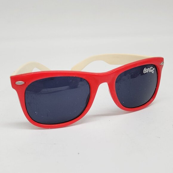 Coca-Cola Red Retro Style Sunglasses With Ivory Arms & Dark Lenses - Picture 1 of 8
